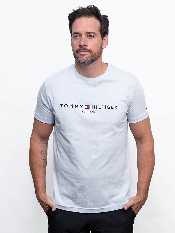 Camiseta 1985 Bordado Tommy Hilfiger Breezy Blue