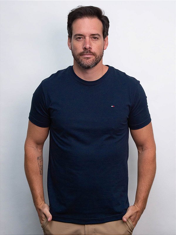 Camiseta Básica Essentials Cotton Tommy Hilfiger Marinho