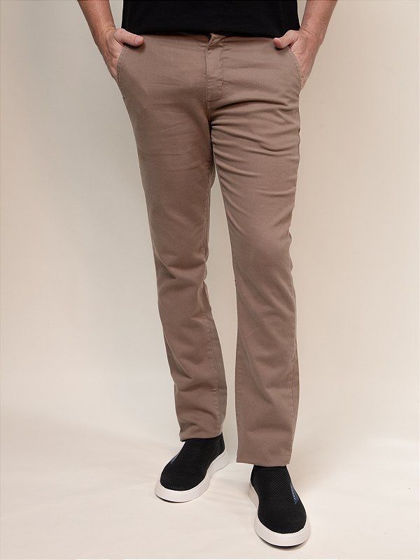 Calça Sarja Squash Bolso Faca Ville de France Khaki