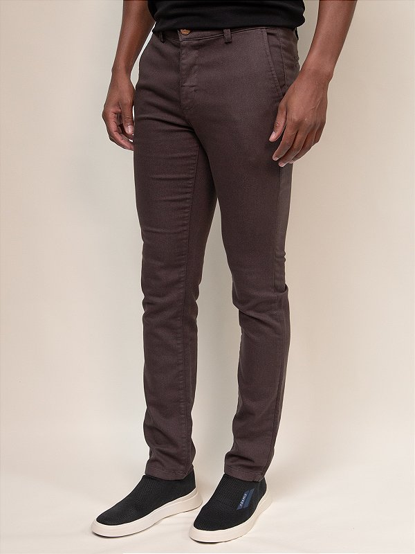 Calça Sarja Squash Bolso Faca Ville de France Café