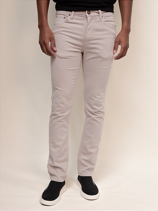 Calça Sarja Slim Five Pockets Ville de France Areia