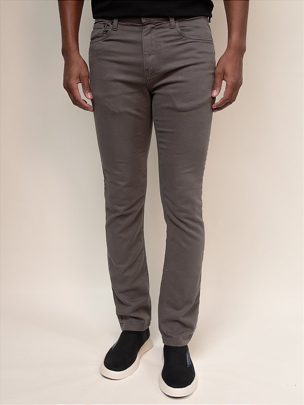 Calça Sarja Slim Five Pockets Ville de France Oliva