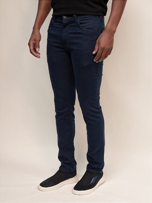 Calça Sarja Slim Five Pockets Ville de France Marinho