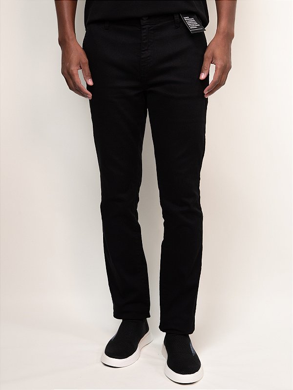 Calça Sarja Andrews Bolso Faca Ville de France Preto