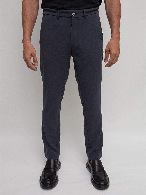 Calça Alfaiataria Slim Cós Elástico Ville de France Chumbo