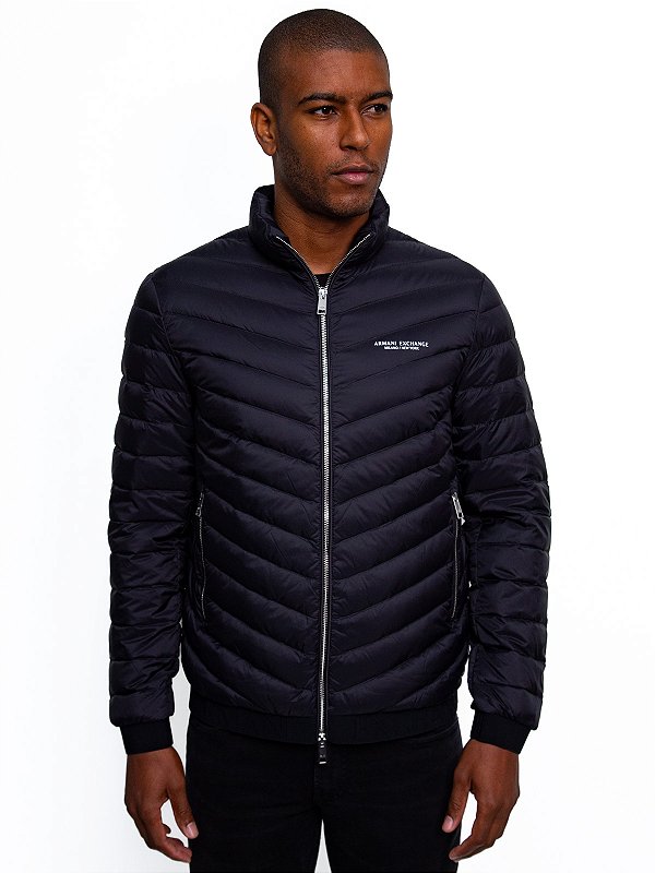 Jaqueta Puffer Matelassê Preto Armani Exchange