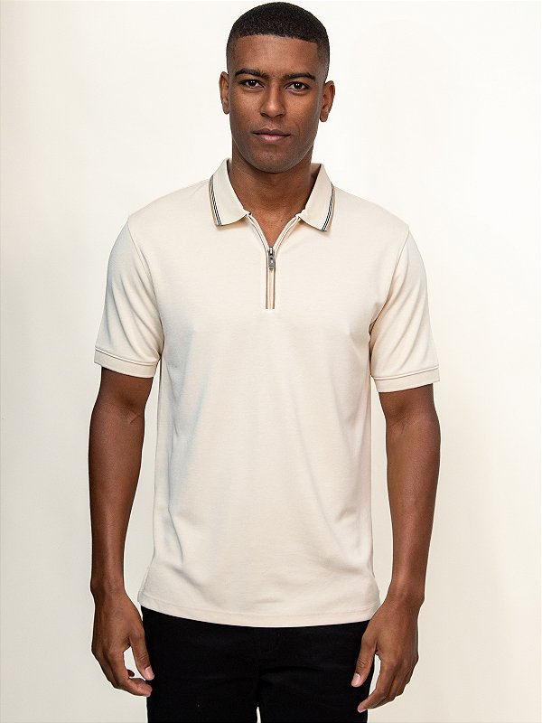 Polo Zíper Paris Ville de France Bege