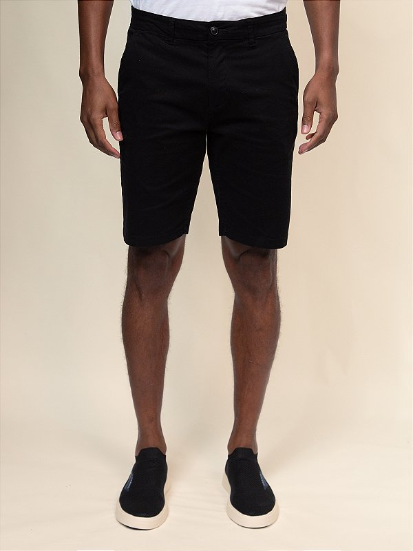 Bermuda Sarja Elastano Preto Ville de France