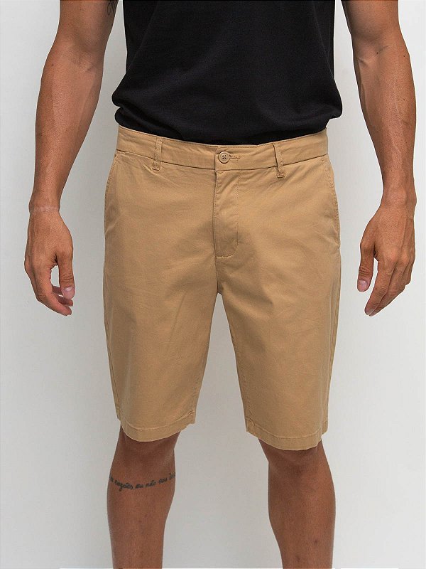 Bermuda Sarja Elastano Caqui Ville de France