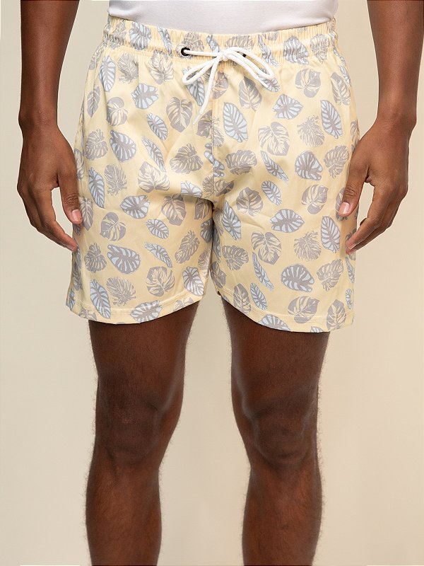 Shorts Estampado Ville de France Amarelo