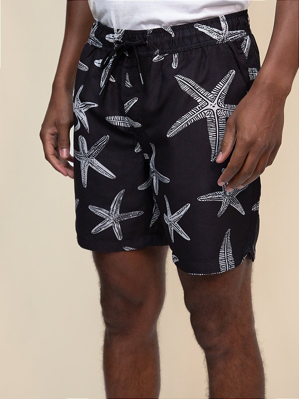 Shorts Estampado c/ Forro Ville de France Preto