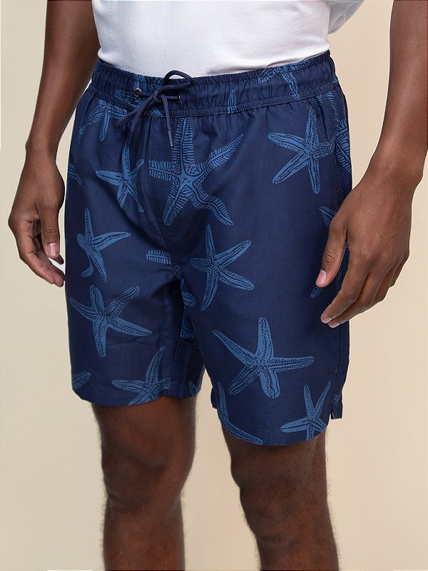 Shorts Estampado c/ Forro Ville de France Marinho