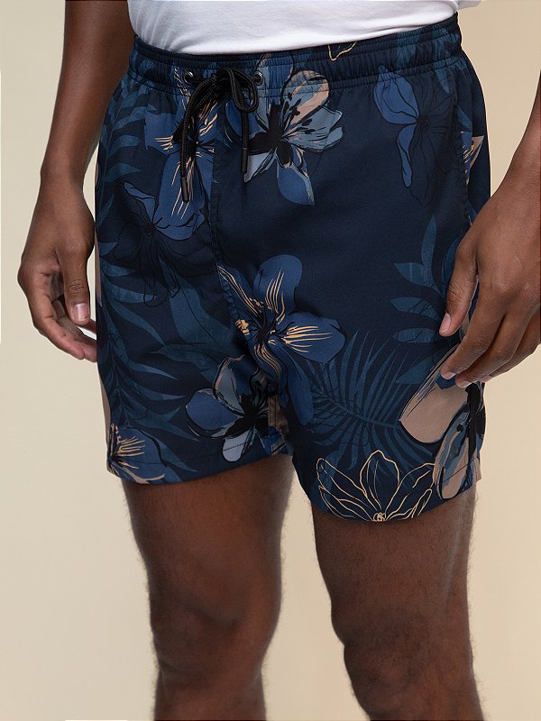 Shorts Estampado Docthos Azul Noite