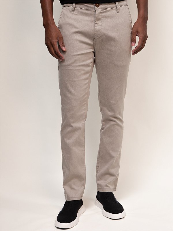 Calça Sarja Andrews Bolso Faca Ville de France Areia