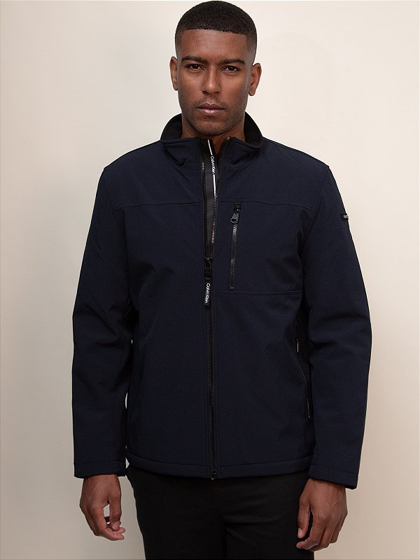 Jaqueta Flat com Pelo Calvin Klein Marinho