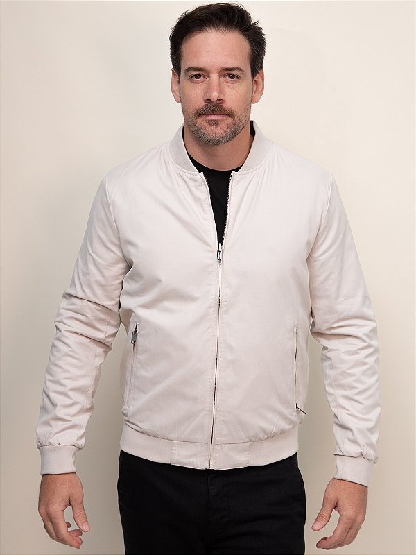 Jaqueta Bomber Dupla Face Ville de France Areia