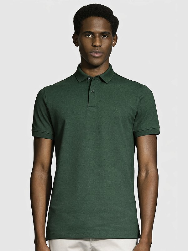 Polo Aramis Manga Curta Piquet Color Fix Verde Intenso
