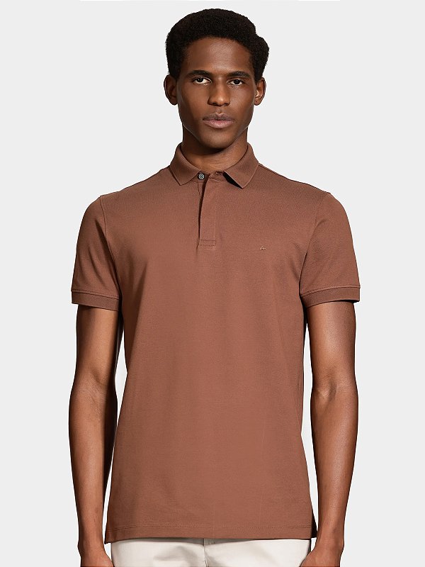 Polo Aramis Manga Curta Piquet Color Fix Havana