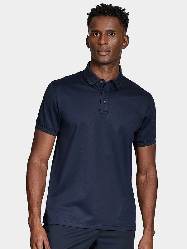 Polo Algodão Australiano Mercerizada Fio 70 Aramis Navy