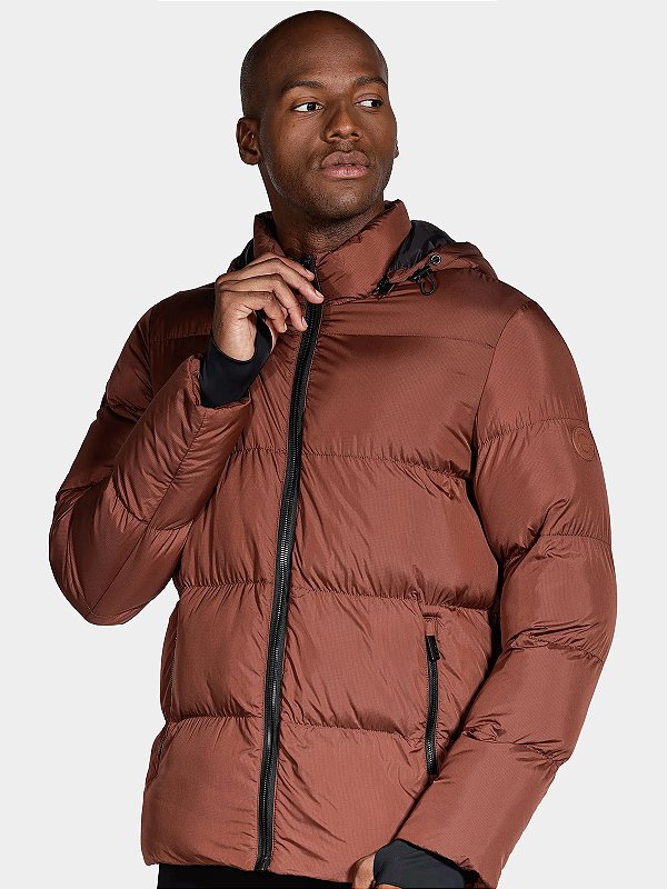 Jaqueta Aramis Rip Stop Metalico Puffer Ocre