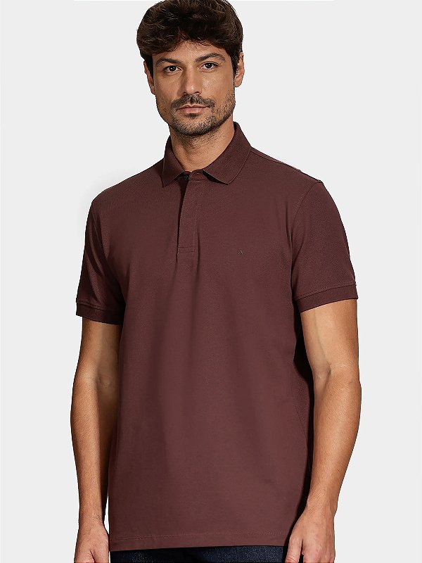 Polo Aramis Manga Curta Piquet Color Fix Bordeaux Intenso