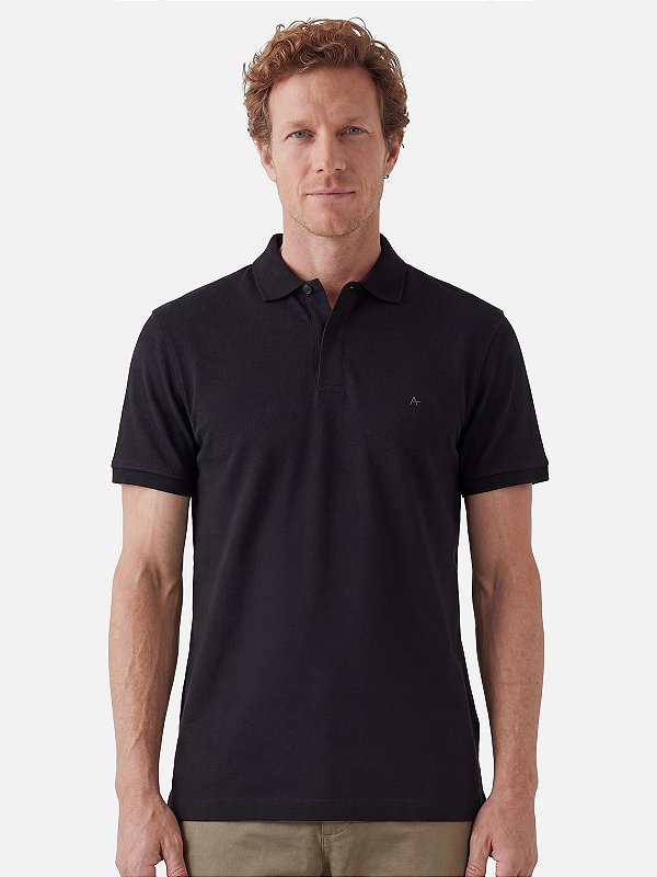 Polo Aramis Manga Curta Piquet Color Fix Preto