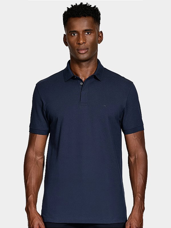 Polo Aramis Manga Curta Piquet Color Fix Navy