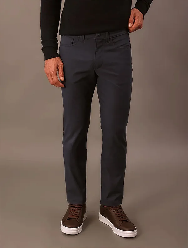 Calça Calvin Klein Stretch 5 Bolsos Azul Médio