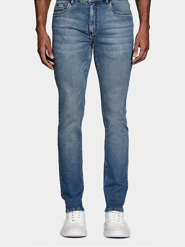 Calca Jeans Aramis Slim Comfort Vintage Azul Medio
