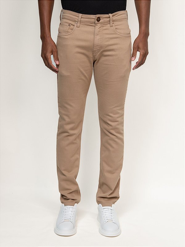 Calça Sarja Slim Five Pockets Ville de France Cacau