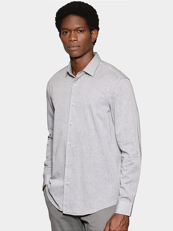 Camisa Aramis Manga Longa Algodão Willis Chumbo