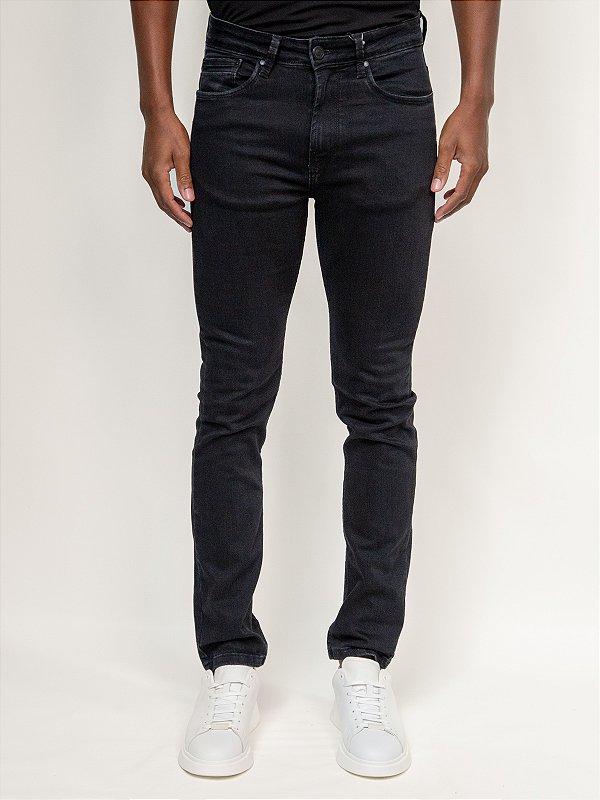 Calça Jeans Ville de France Slim Triple Dry Total Black