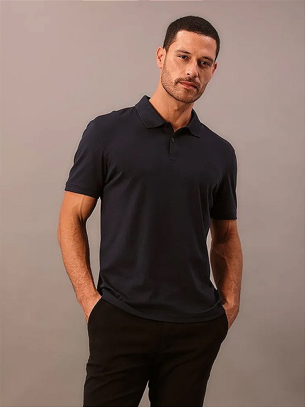 Polo Calvin Klein Liquid Touch Marinho