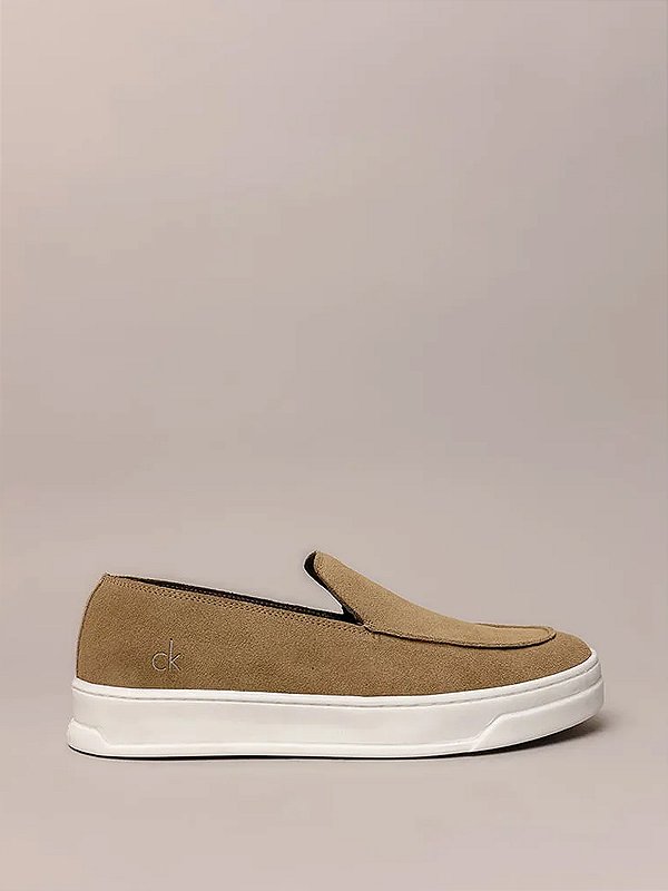 Tênis Calvin Klein Slip On Camurça Caqui Claro