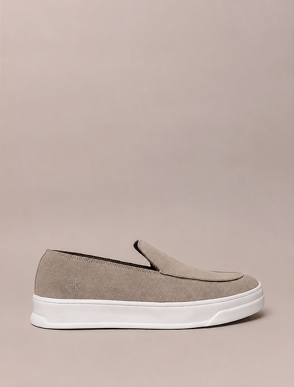 Tênis Calvin Klein Slip On Camurça Caqui Claro
