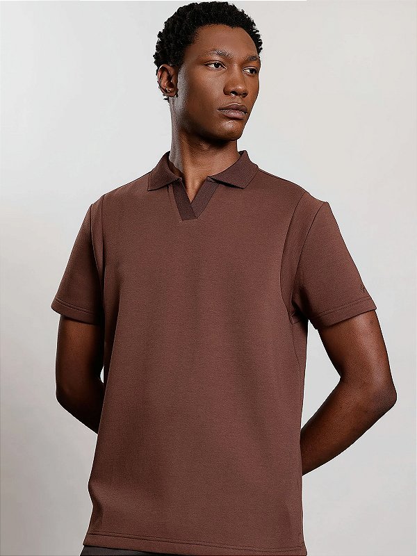 Polo Urban Manga Curta Softprene Marrom