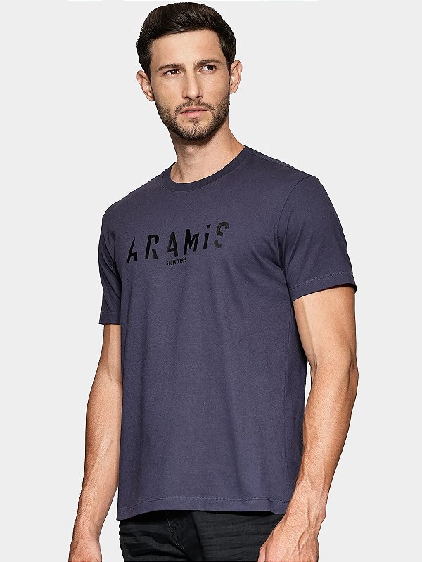 Camiseta Manga Curta Estampa Aramis Geometrico Navy