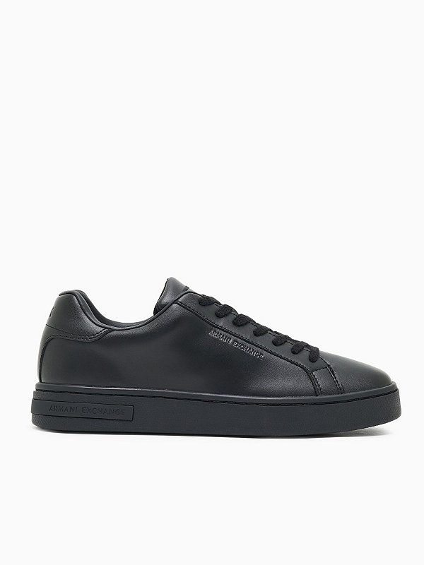 Tênis Armani Exchange Leather Sneakers Preto