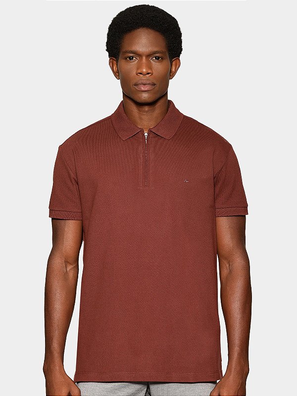 Polo Piquet Zíper Aramis Merlot