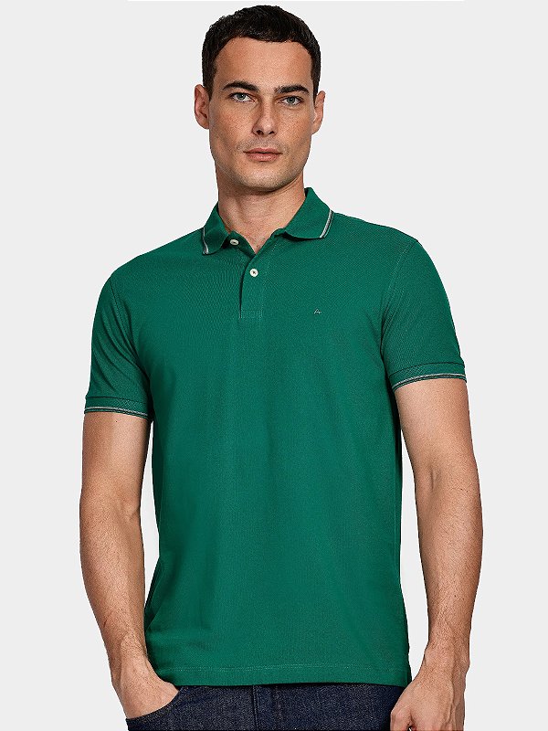 Polo Aramis Piquet 4 Frisos Verde Amazonia