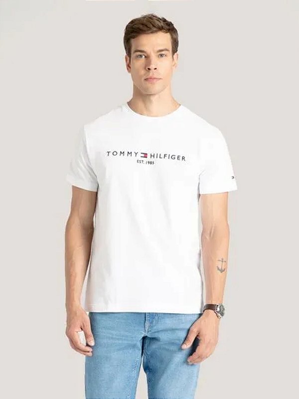 Camiseta Tommy Hilfiger Clássica Core Logo Branco