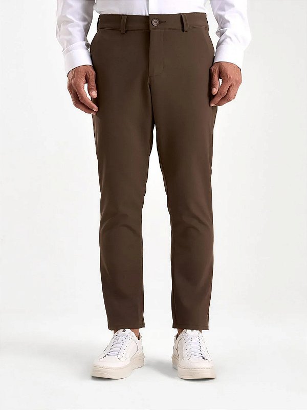 Calça Docthos Fit Poliamida Pocket Tech Marrom
