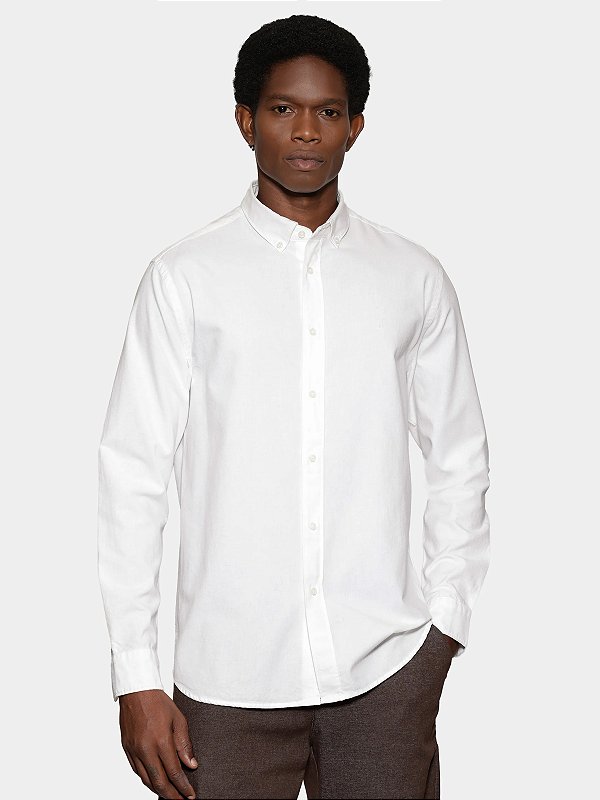Camisa Aramis Manga Longa Slim Oxford Planalto Bdnw Branco