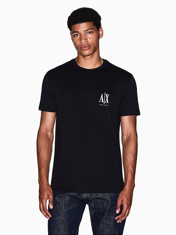 Camiseta Armani Exchange Regular Fit in Cotton Jersey Black