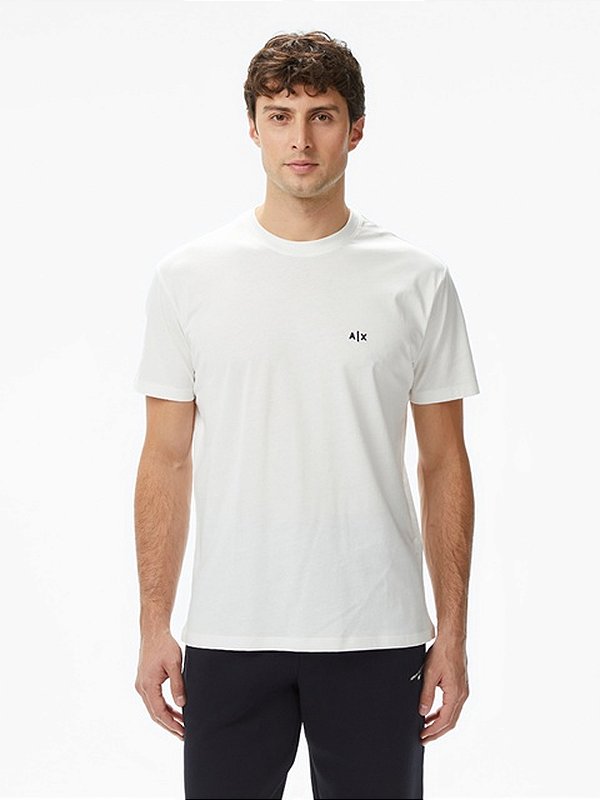 Camiseta Armani Exchange Manga Curta com bordado A|X Branco