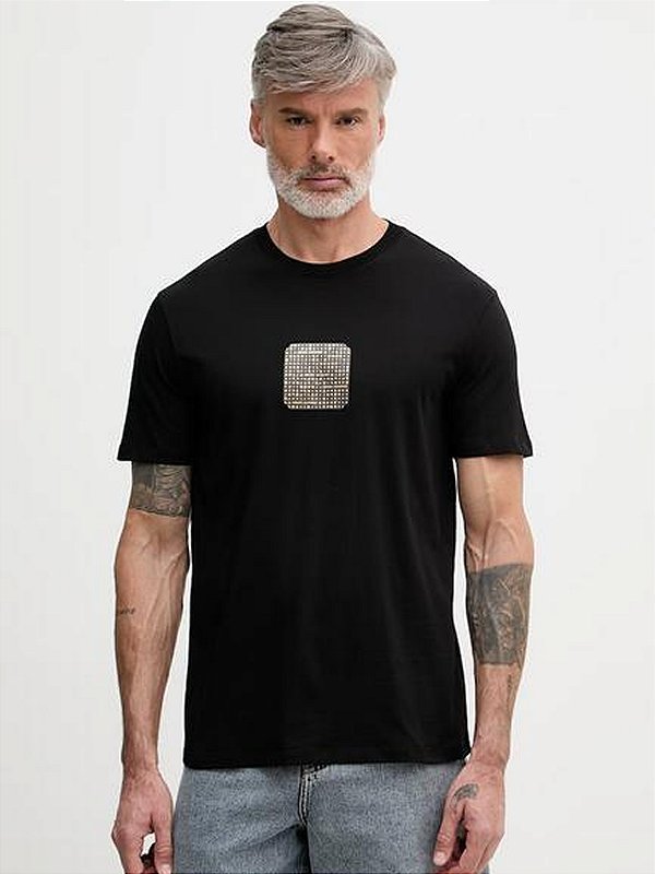 Camiseta Armani Exchange Masculino Gola Redonda Preto