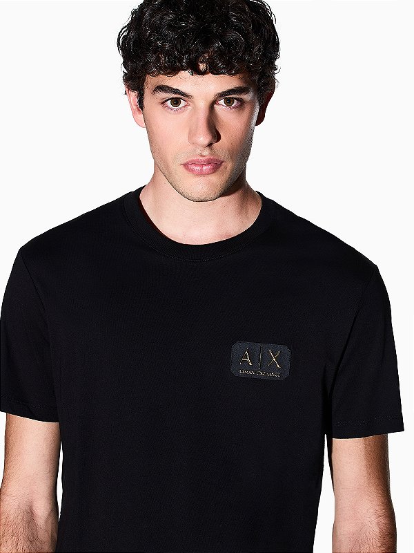Camiseta Armani Exchange Regular With Logo Patch Preto