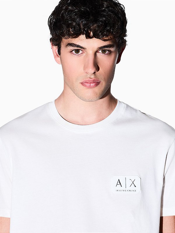 Camiseta Armani Exchange Regular With Logo Patch Off White