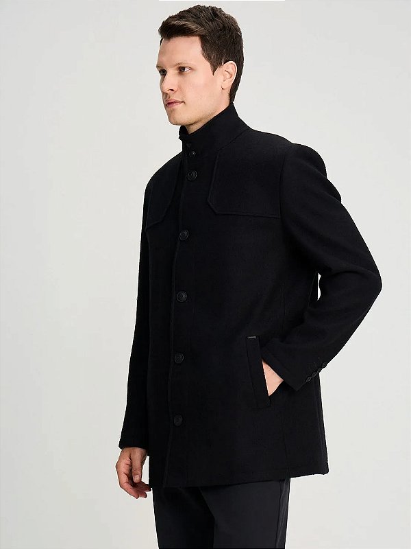 Casaco Docthos Slim Médio em Lã Preto