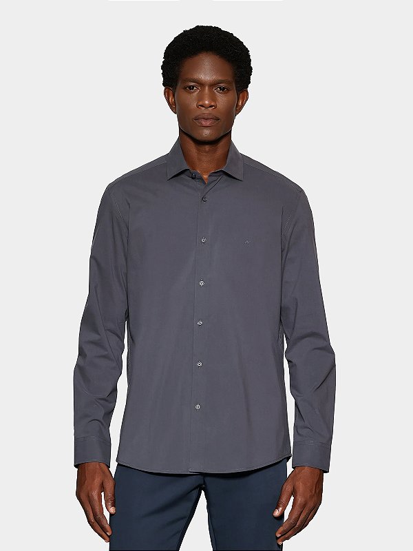 Camisa Aramis ML Slim Fio 6O Carbon Touch Chumbo